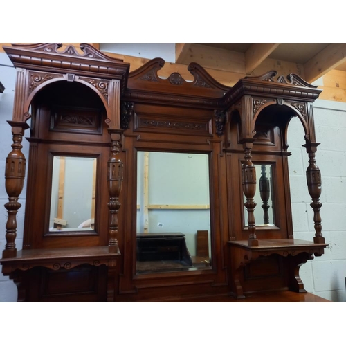 390 - A good Victorian mahogany mirror back sideboard, COLLECT ONLY.