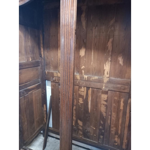 391 - A 19th century wardrobe with brass fittings, for restoration, COLLECT ONLY.