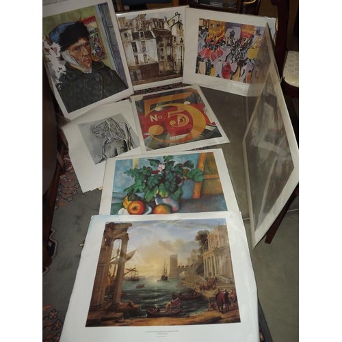 221 - A collection of gallery prints, Van Gough Monet etc  Collect Only