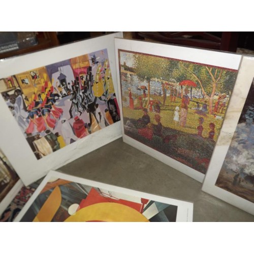 221 - A collection of gallery prints, Van Gough Monet etc  Collect Only