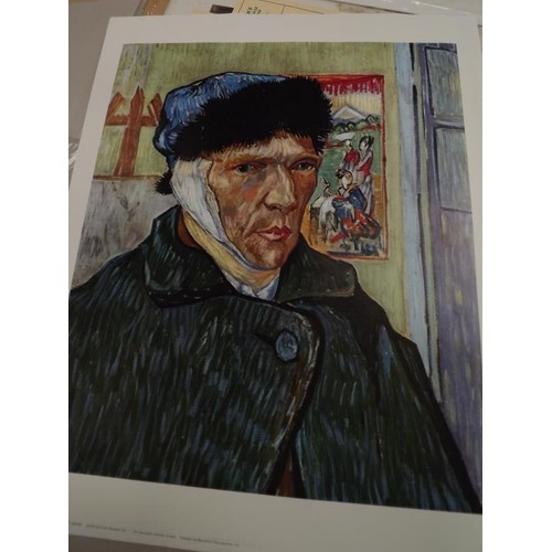 221 - A collection of gallery prints, Van Gough Monet etc  Collect Only