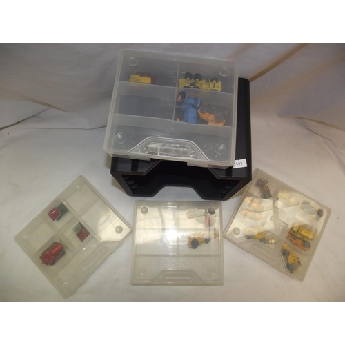 1018 - 4 plastic storage drawers/units containing Lesney diecast vehicles