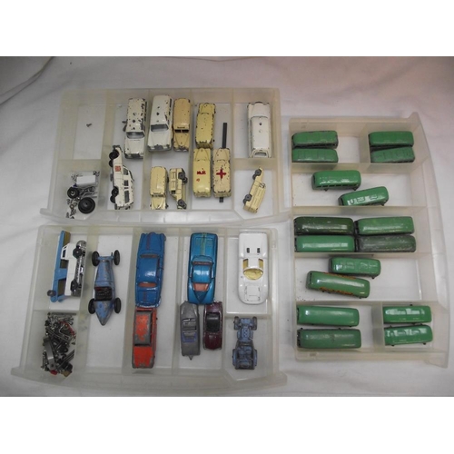 1018 - 4 plastic storage drawers/units containing Lesney diecast vehicles