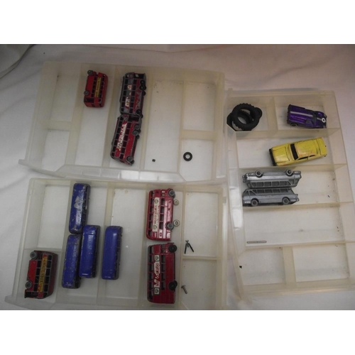 1018 - 4 plastic storage drawers/units containing Lesney diecast vehicles