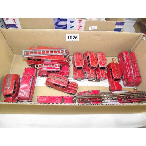 1026 - A quantity of Dinky fire engines