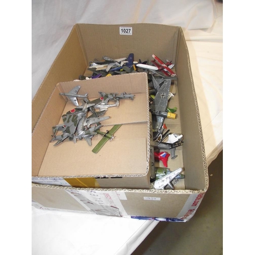 1027 - A box of Dinky, Lintoy, Corgi etc aircraft including York and Junkers etc