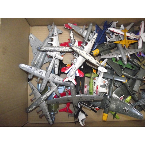 1027 - A box of Dinky, Lintoy, Corgi etc aircraft including York and Junkers etc