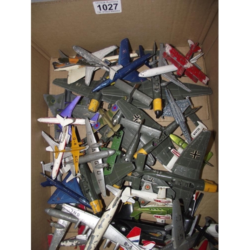 1027 - A box of Dinky, Lintoy, Corgi etc aircraft including York and Junkers etc