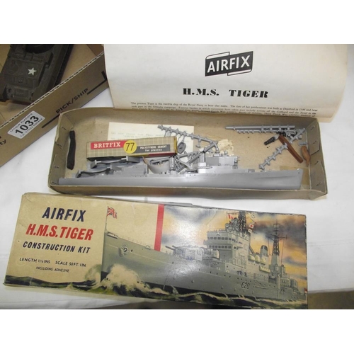 1033 - A boxed Arnold Germany bulldozer, Tri-ang Minic including Morris Minor etc