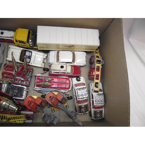 1039 - A large box of mixed Corgi including Karrier mobile shop, Chitty Chitty Bang Bang etc