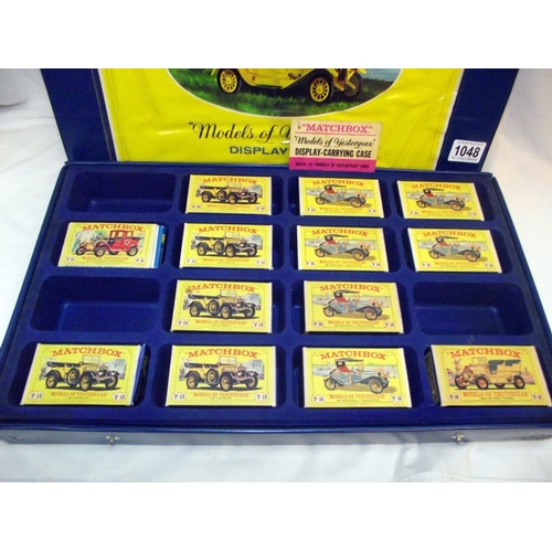 1048 - Rare Matchbox Models Of Yesteryear display case with 13 boxed cars