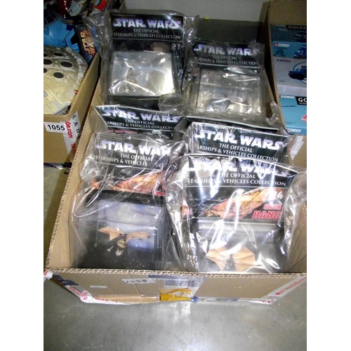 1055 - 3 boxes of Star wars official starships and vehicles collection and others