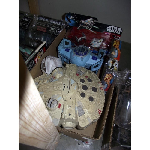 1055 - 3 boxes of Star wars official starships and vehicles collection and others