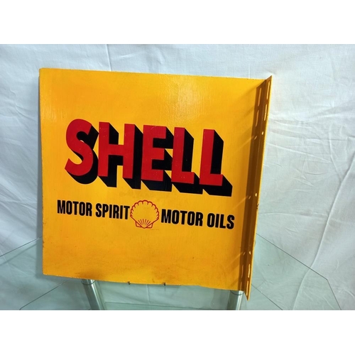 2103 - A double sided Shell Spirit motor sign, 45 x 44 cm, COLLECT ONLY.