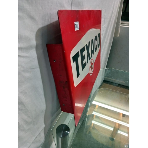 2111 - A Texaco double sided metal sign, 55 x 40 cm, COLLECT ONLY.