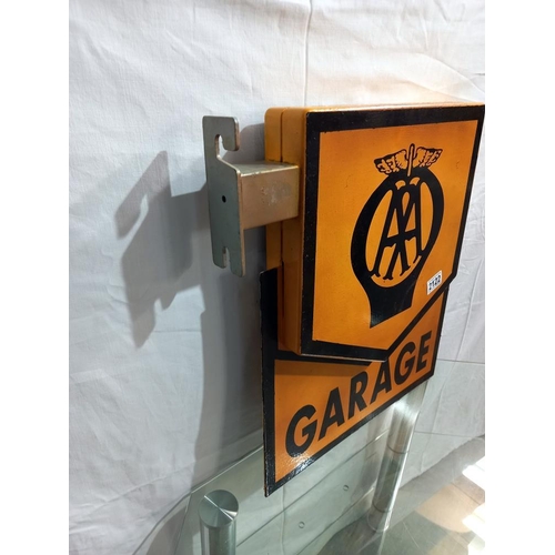 2122 - A double sided AA garage sign, 42 x 49 cm, COLLECT ONLY.