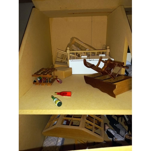 1080 - A part built dolls house and contents COLLECT ONLY