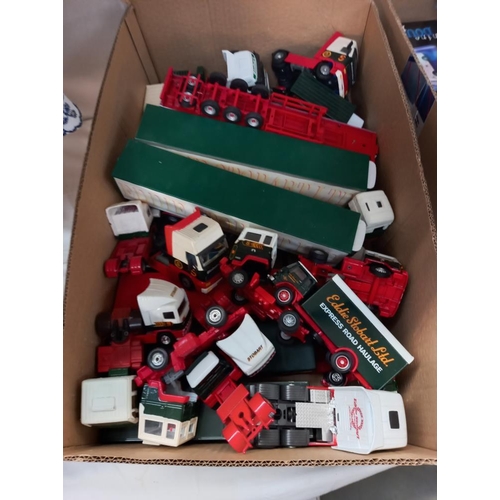 1091 - A large box of Eddie Stobart lorries, cabs and trailers, Corgi etc