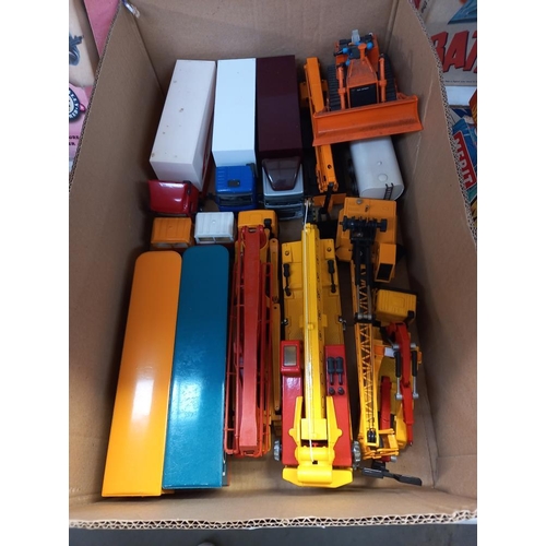 1099 - A selection of diecast commercials and cranes including Lion toys, Siku, Roz etc