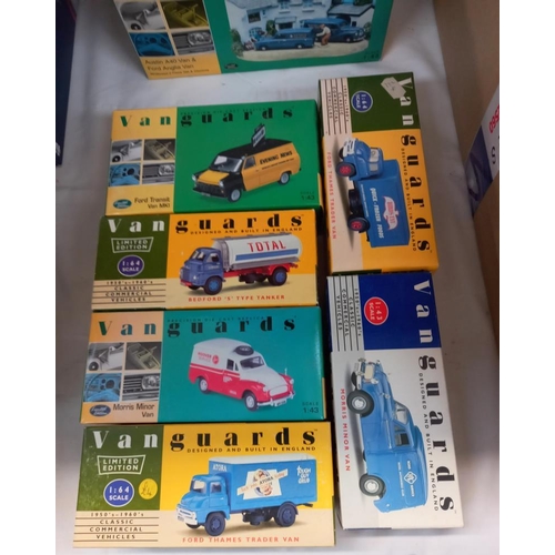 1107 - A good selection of Vanguards models including Whitbread BD1002 Anglia and A40 2 piece diorama set