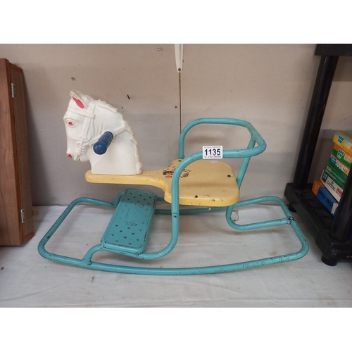 1135 - A vintage Tri-ang baby horse rocker COLLECT ONLY