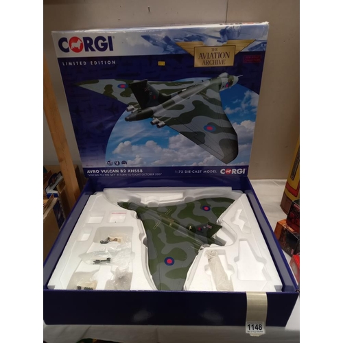 1148 - A boxed Corgi aviation archive AA27201 Avro Vulcan B2 XH558 (missing stand) A/F COLLECT ONLY