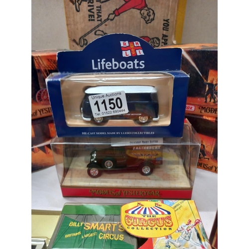 1150 - A quantity of Yesteryear fire engine series, models, Lledo Showmans and circus vehicles