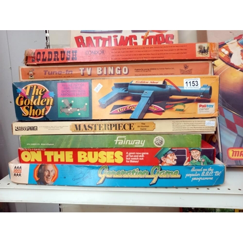 1153 - A good lot of vintage games, including On the buses, Generation Game, Golden Shot etc completeness u... 