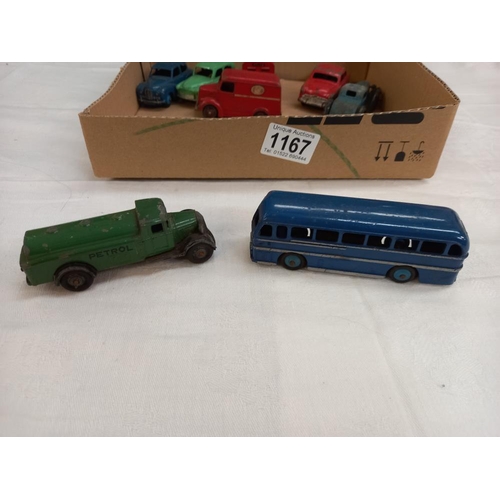 1167 - Postwar and 1950's Dinky toys including Trojan Esso van, petrol tanker etc