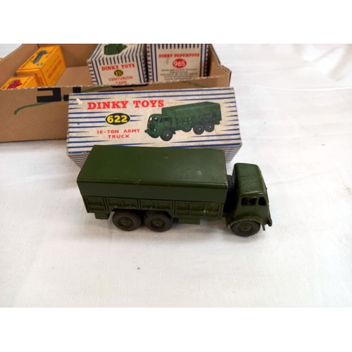 1168 - 5 boxed Dinky toys including Dublo 066, 065, Bedford and Morris, 965 Euclid, 651, 622 military vehic... 