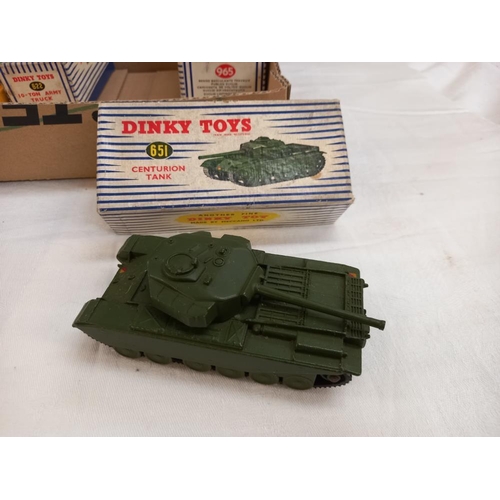 1168 - 5 boxed Dinky toys including Dublo 066, 065, Bedford and Morris, 965 Euclid, 651, 622 military vehic... 