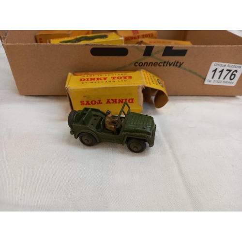 1176 - 5 boxed Dinky military vehicles 692, 676, 670, 674 and 623