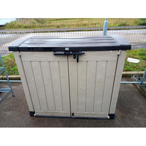 1829 - A Keter two door top opening garden storage unit, 130 x 120 cm, COLLECT ONLY.