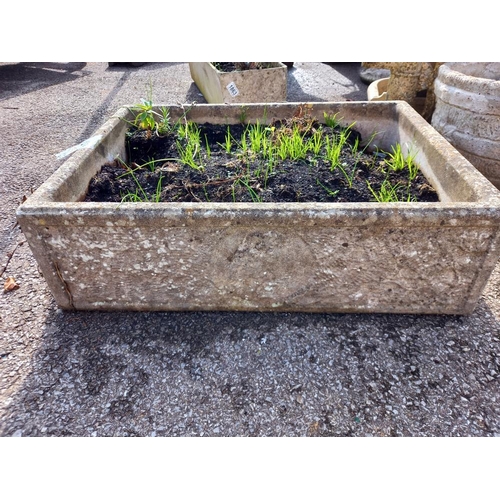 1864 - A weathered concrete trough, 70 x 52 cm, COLLLECT ONLY