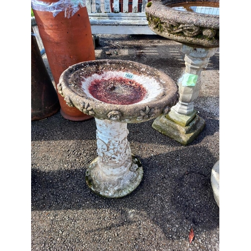 1865 - A weathered bird bath, 50cm high COLLECT ONLY.