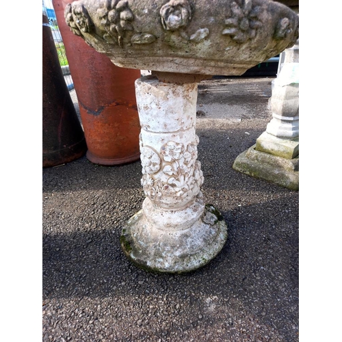 1865 - A weathered bird bath, 50cm high COLLECT ONLY.