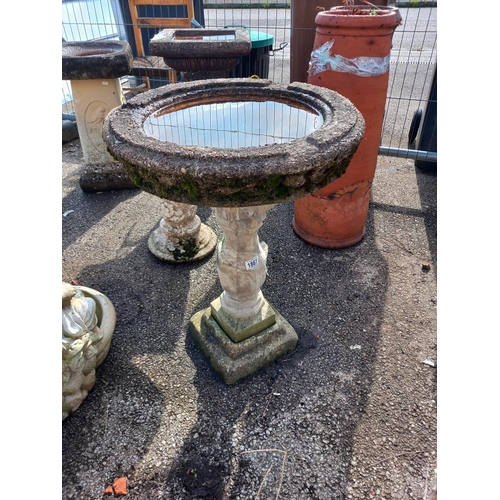 1867 - A weathered bird bath, 75cm high, COLLECT ONLY.