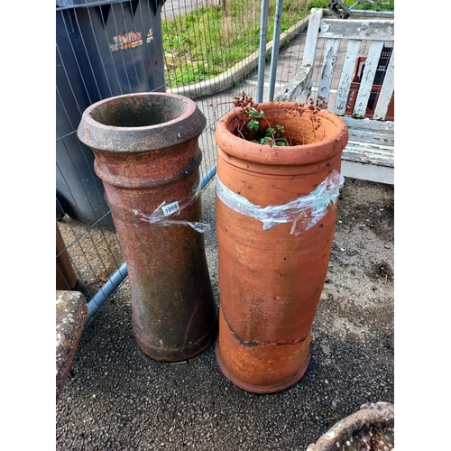 1868 - Two terracotta chimney planters, COLLECT ONLY.