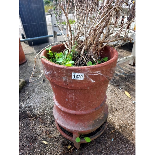 1870 - A terracotta chimney planter, 47cm high COLLECT ONLY.