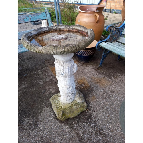 1873 - A patterned concrete bird bath, 70 cm. COLLECT ONLY.