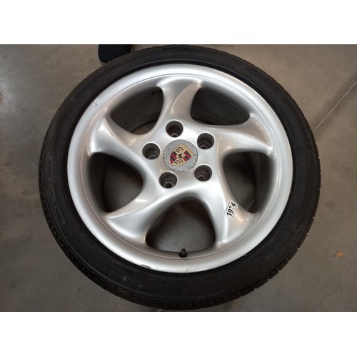 1974 - Four Porsche 993 alloy wheels,  COLLECT ONLY.