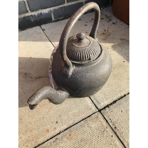 1888 - A heavy cast garden kettle, COLLECT ONLY.