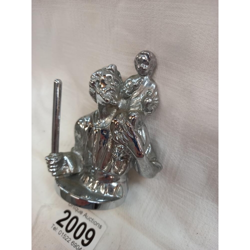 2009 - A chrome Lejeune bust of St. Christopher car mascot,