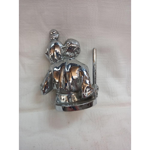 2009 - A chrome Lejeune bust of St. Christopher car mascot,