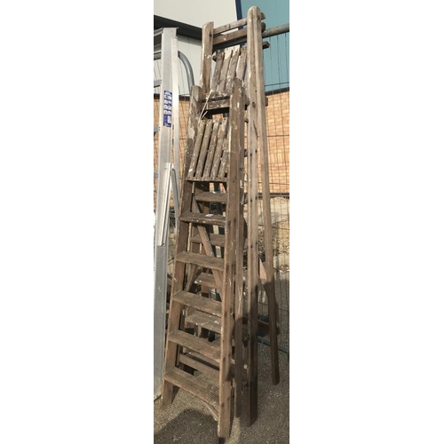 1928 - Two well made wooden step ladders, COLLECT ONLY.