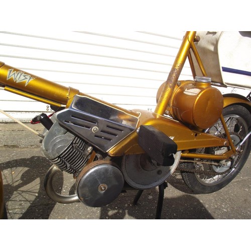 2265 - A 1968 Raleigh Wisp moped with VE60, 1971 tax disc & owners handbook etc. COLLECT ONLY