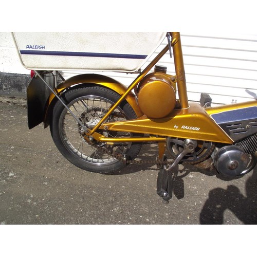 2265 - A 1968 Raleigh Wisp moped with VE60, 1971 tax disc & owners handbook etc. COLLECT ONLY