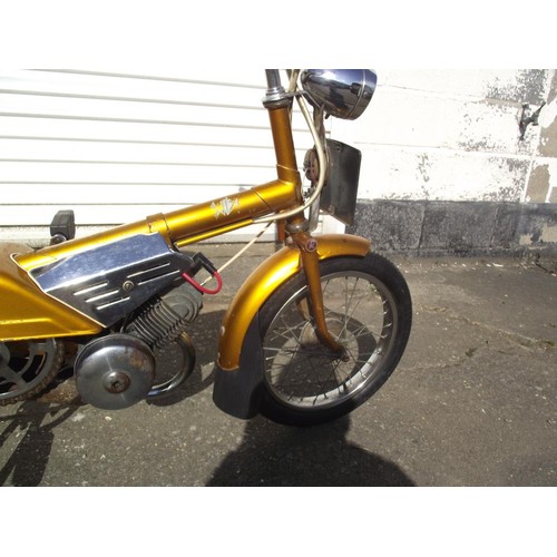 2265 - A 1968 Raleigh Wisp moped with VE60, 1971 tax disc & owners handbook etc. COLLECT ONLY