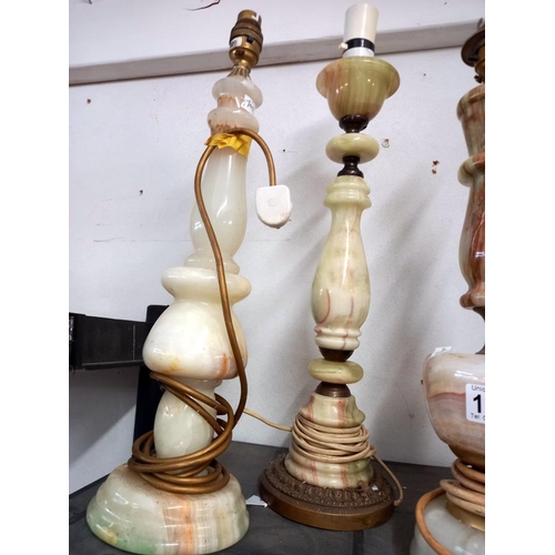 1211 - 4 vintage onyx lamps COLLECT ONLY