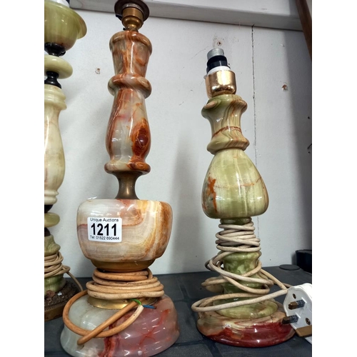 1211 - 4 vintage onyx lamps COLLECT ONLY